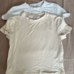 H&M Kids Cream and White Short Sleeve Tees